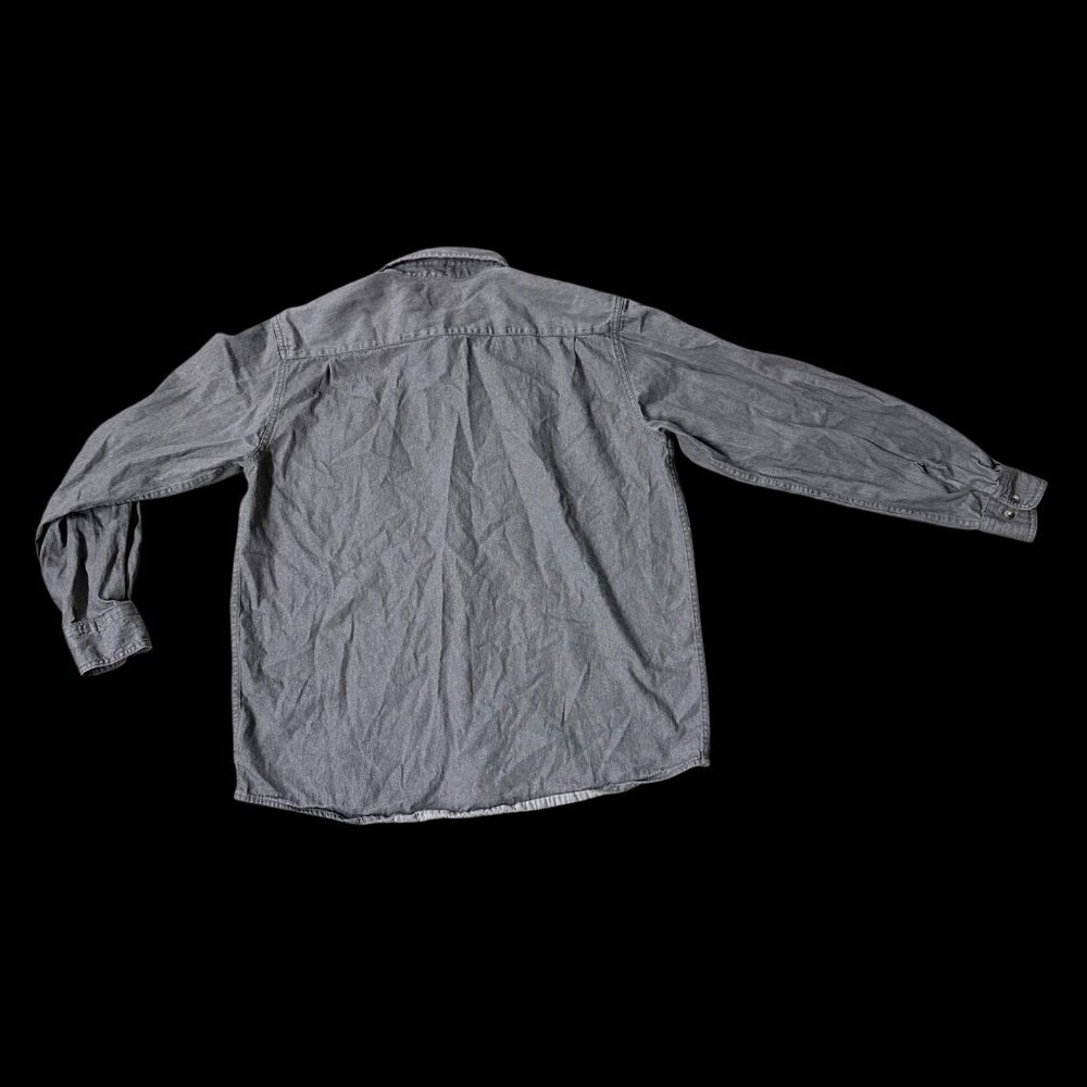 Wrangler Long Sleeve Shirt Mens Large Cotton Casual Button Up Gray Pockets - Picture 3 of 7